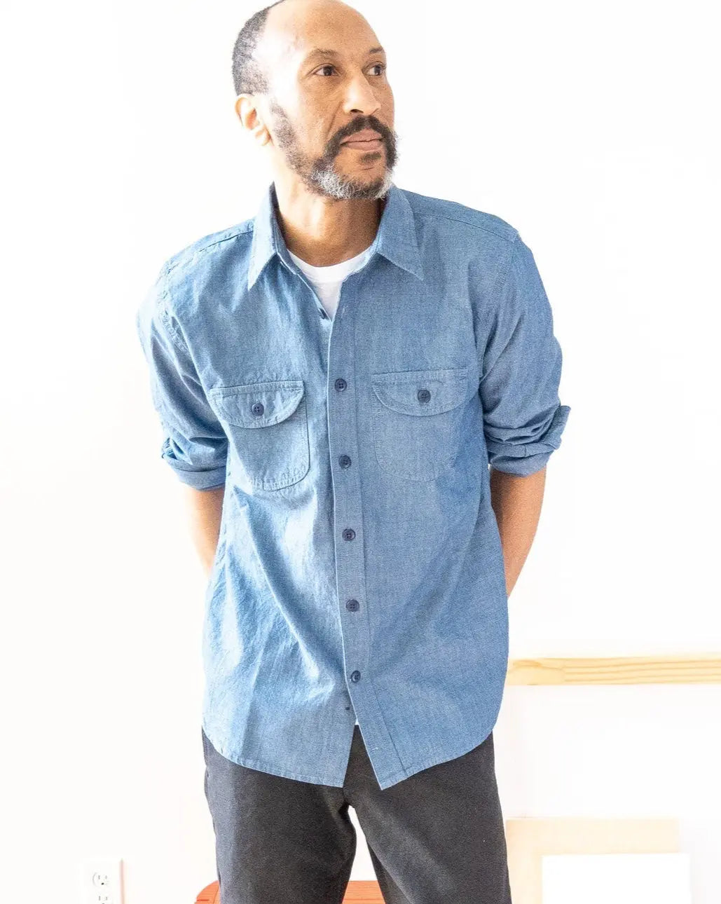 Walsh Work Shirt - 6 oz Rinsed Chambray - grown&sewn