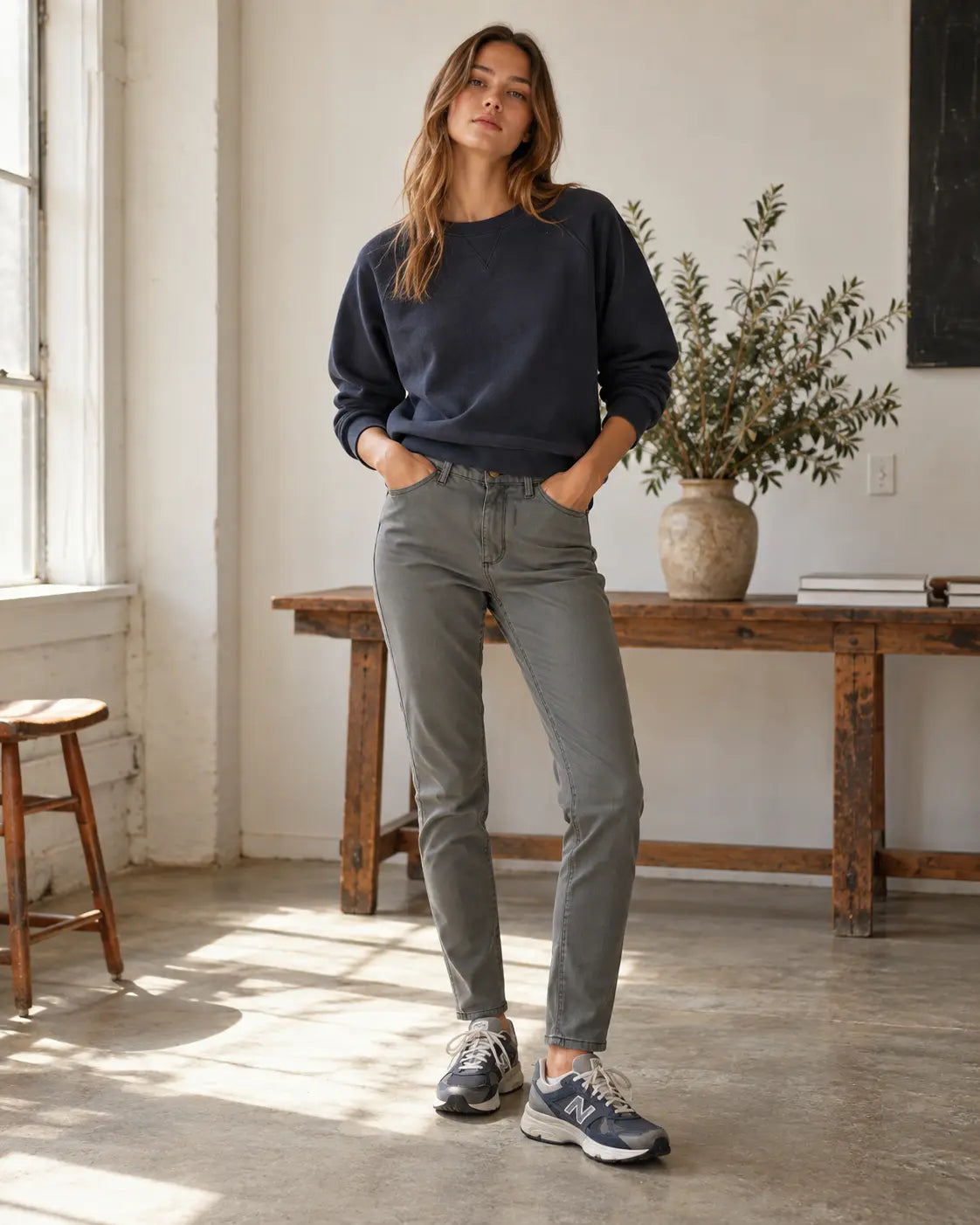 Stevie High Rise Skinny Denim - Vintage Grey grown&sewn