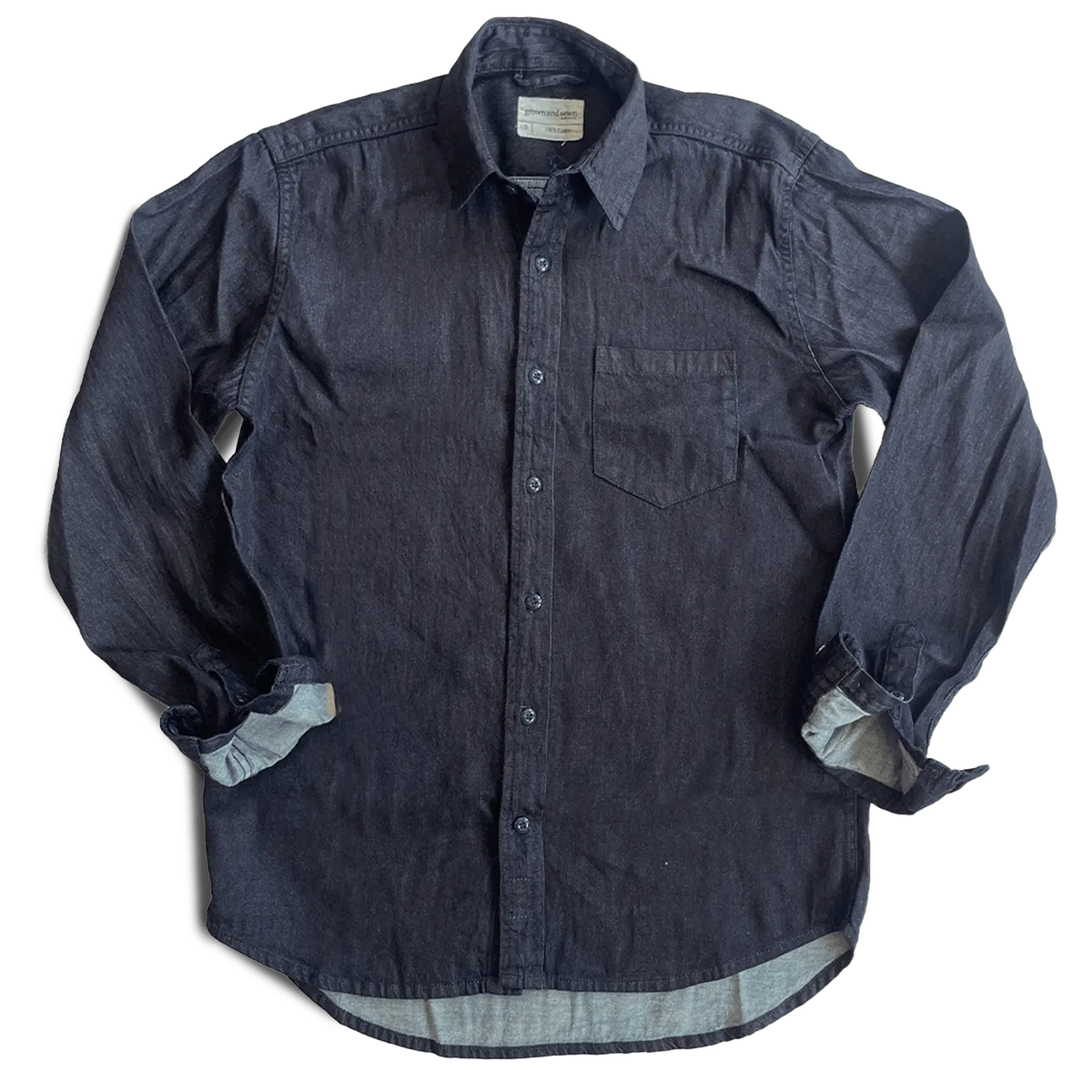 ( Blemish ) Dean Shirt - Natural Indigo Twill - grown&sewn