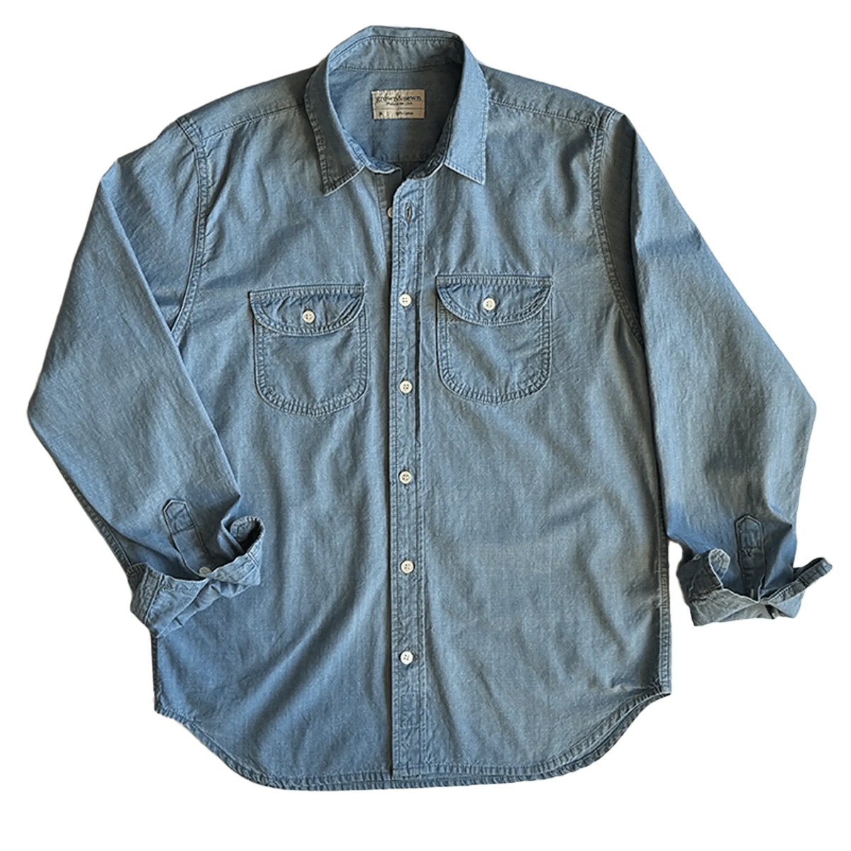 ( Blemish) Walsh Work Shirt - 6 oz Bleached Chambray - grown&sewn