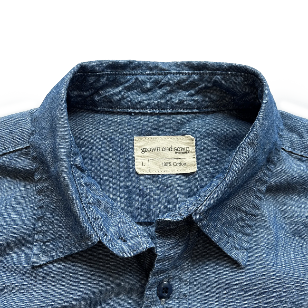 ( Blemish ) Walsh Work Shirt - 6 oz Kaihara Chambray - grown&sewn