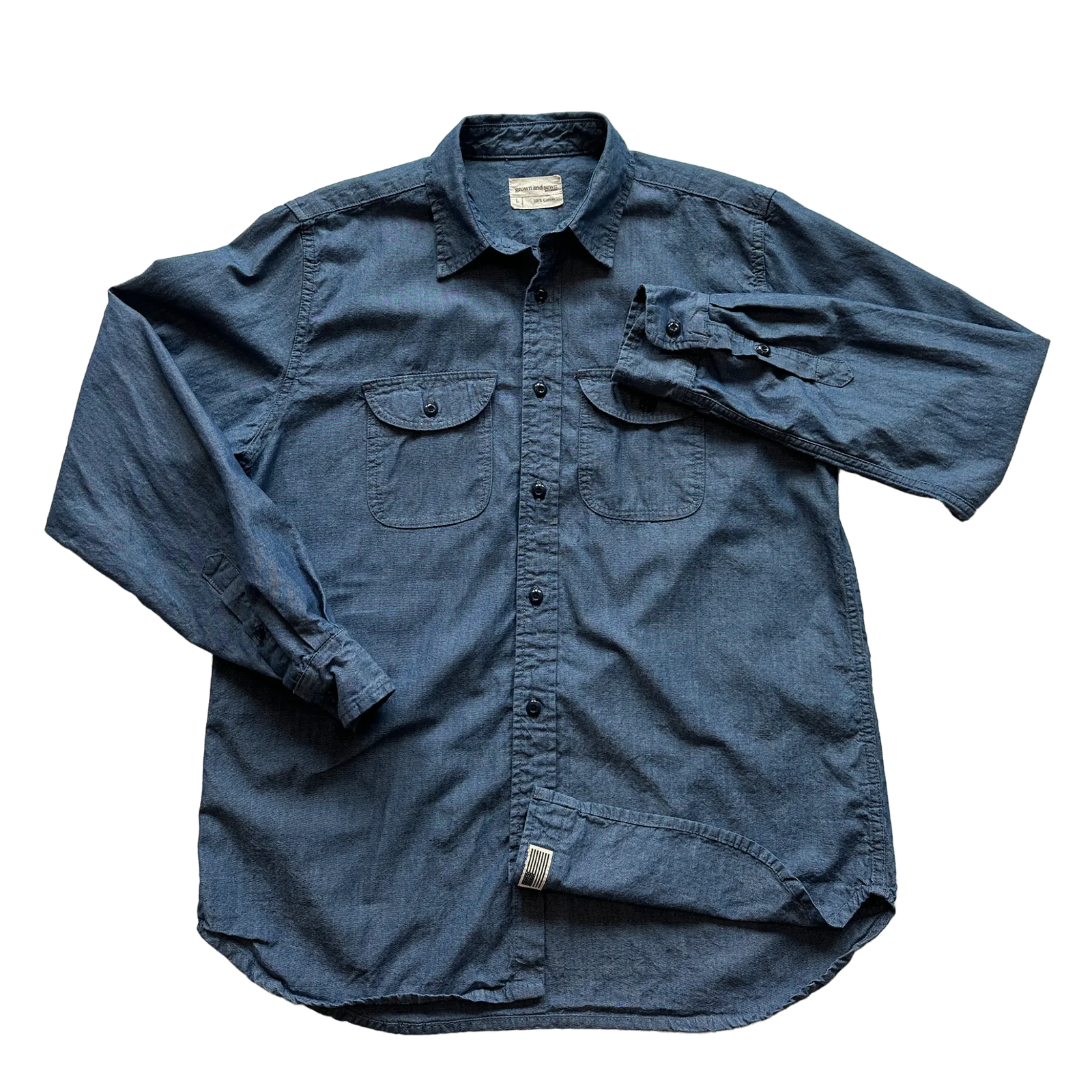 ( Blemish ) Walsh Work Shirt - 6 oz Kaihara Chambray - grown&sewn