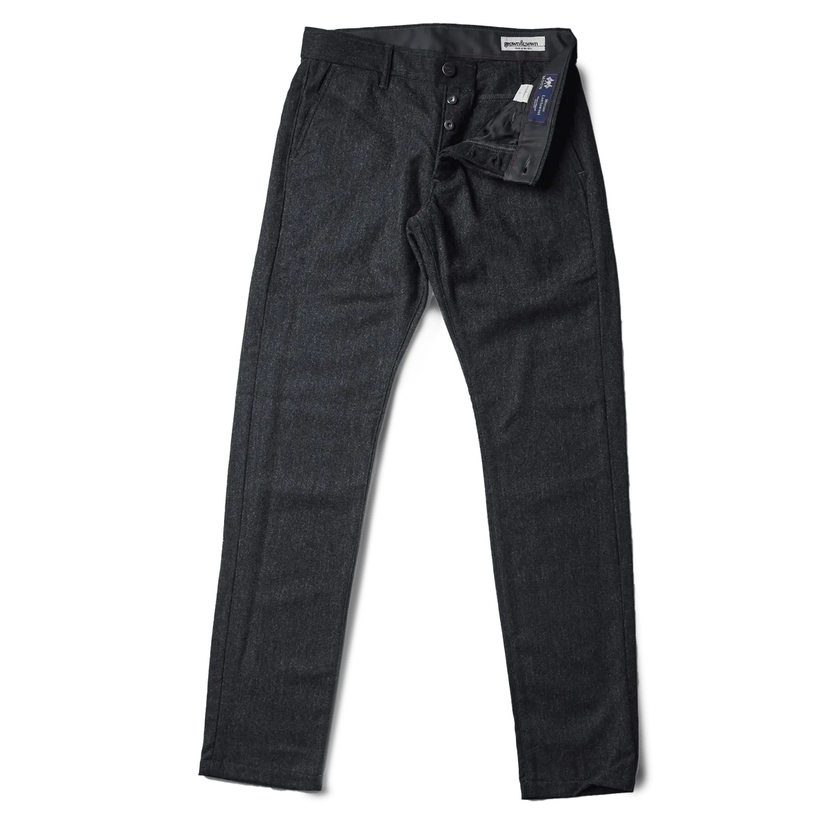 ( Discontinued ) Independent Slim Moon Tweed Wool Pant - Charcoal - grown&sewn