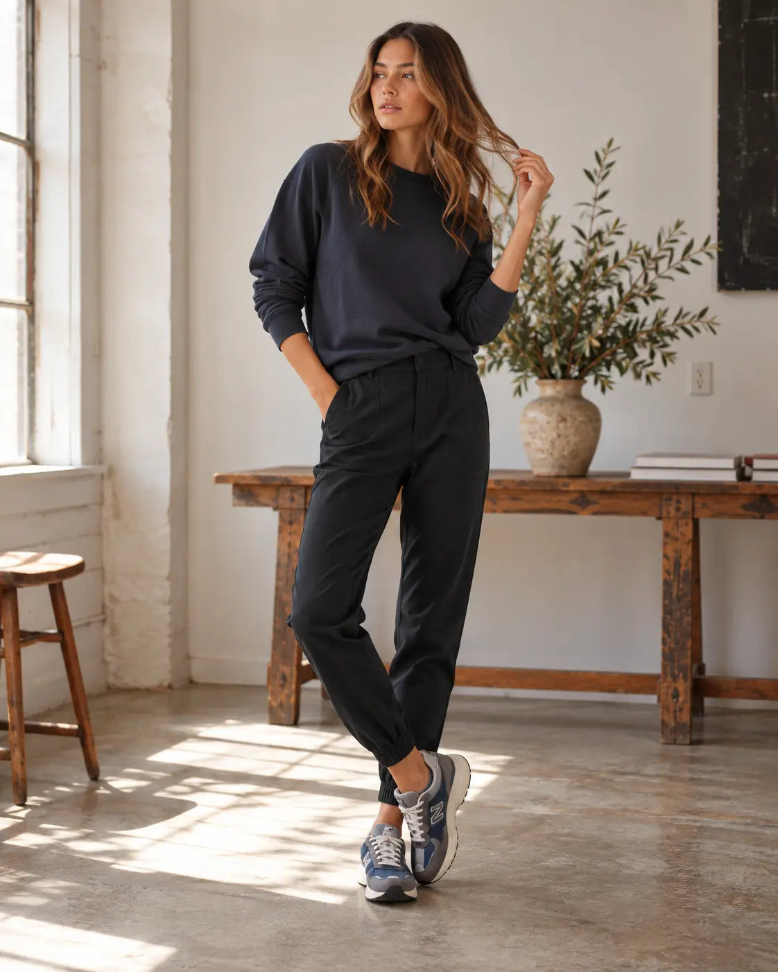 Parker Jogger Trouser - Black grown&sewn