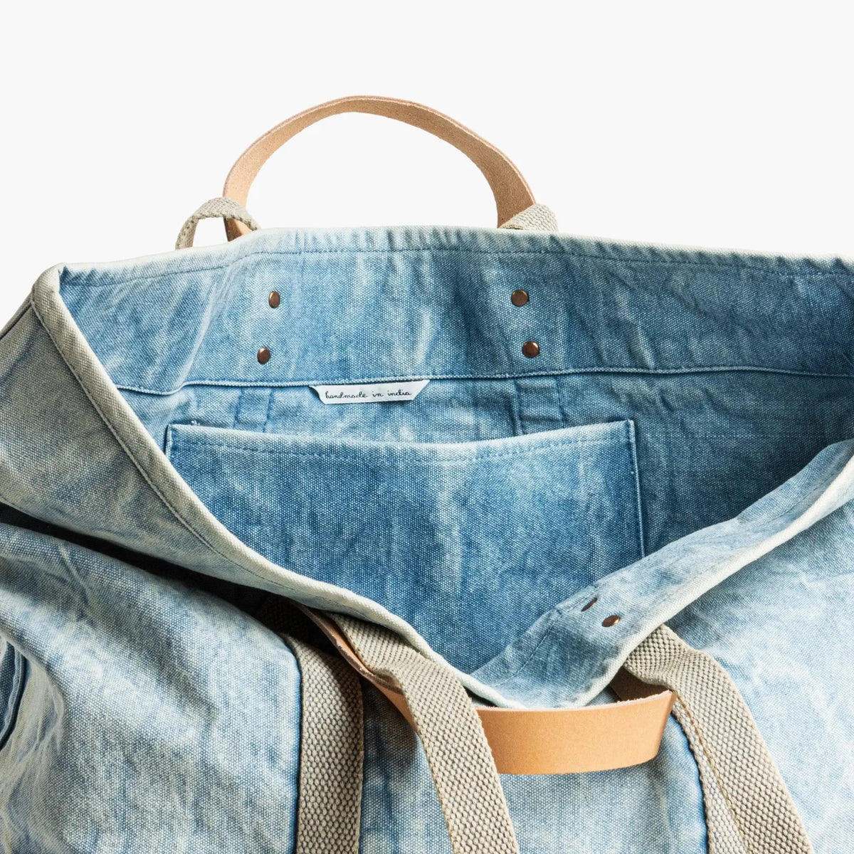 Large East West Tote | Acid Wash - grown&sewn
