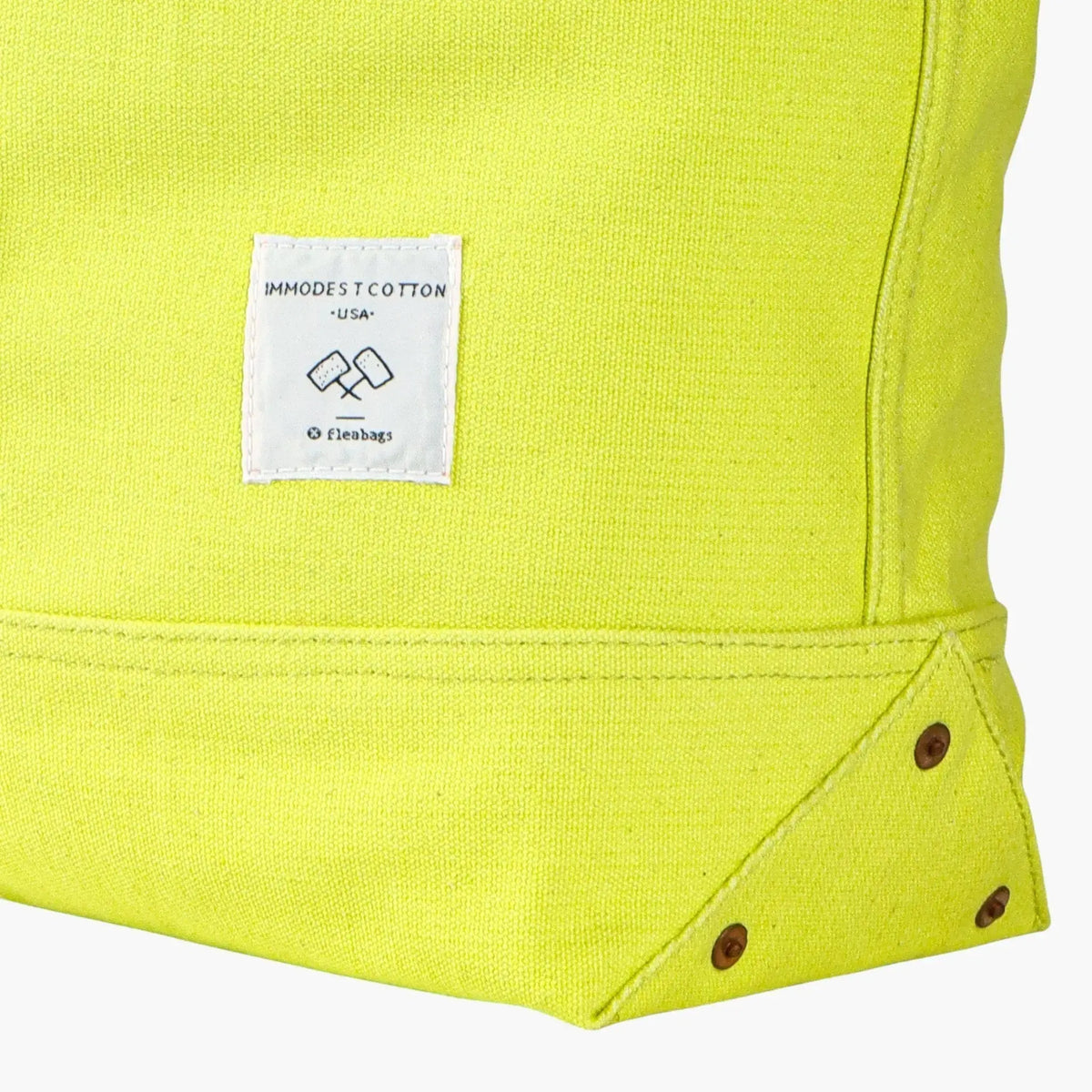 Large East West Tote | Lime - grown&sewn
