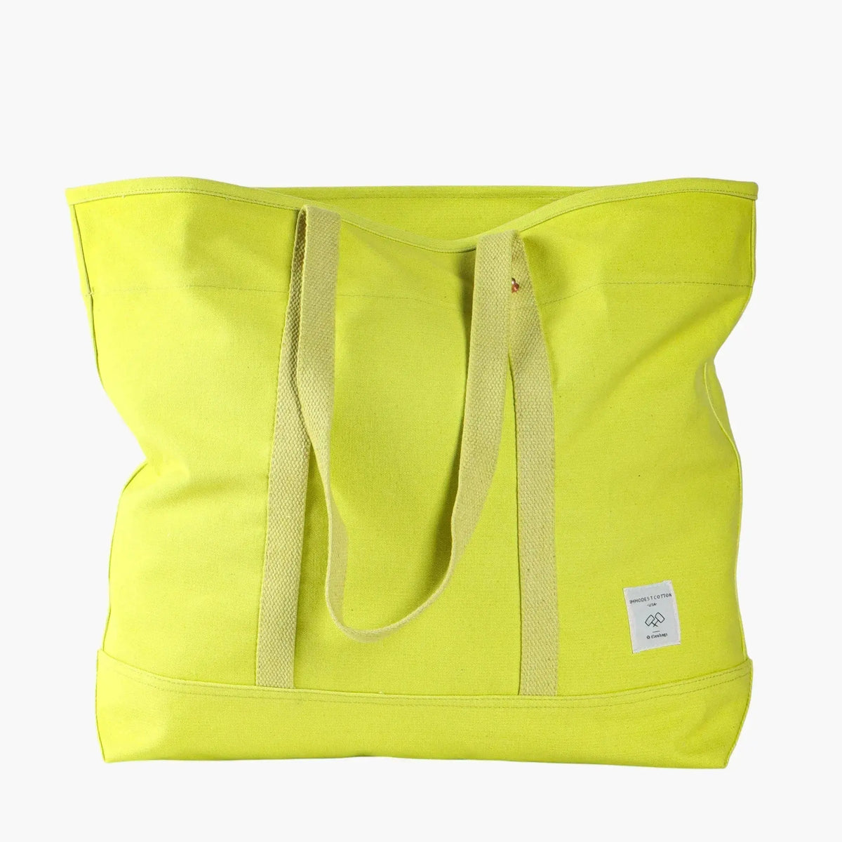 Large East West Tote | Lime - grown&sewn