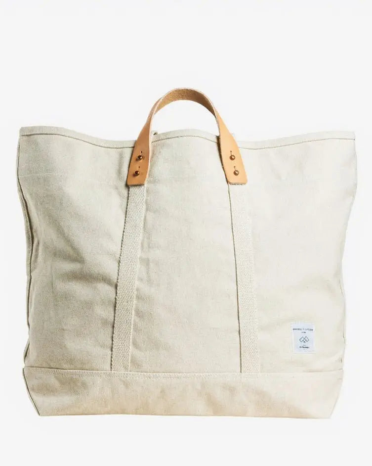 Large East West Tote | Natural - grown&sewn