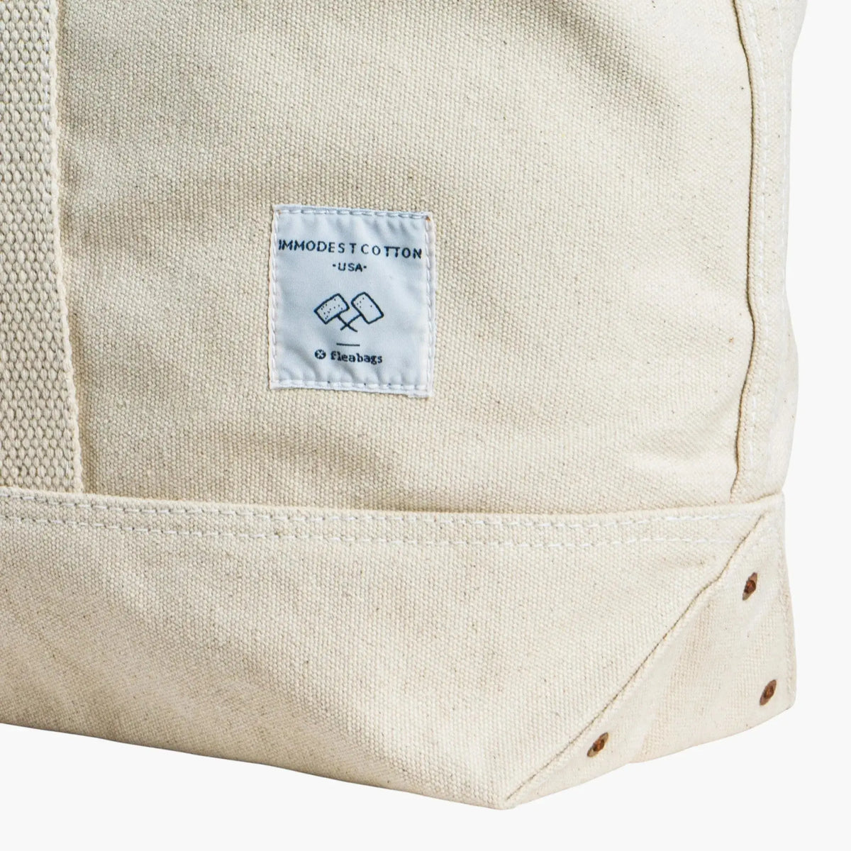 Large East West Tote | Natural - grown&sewn
