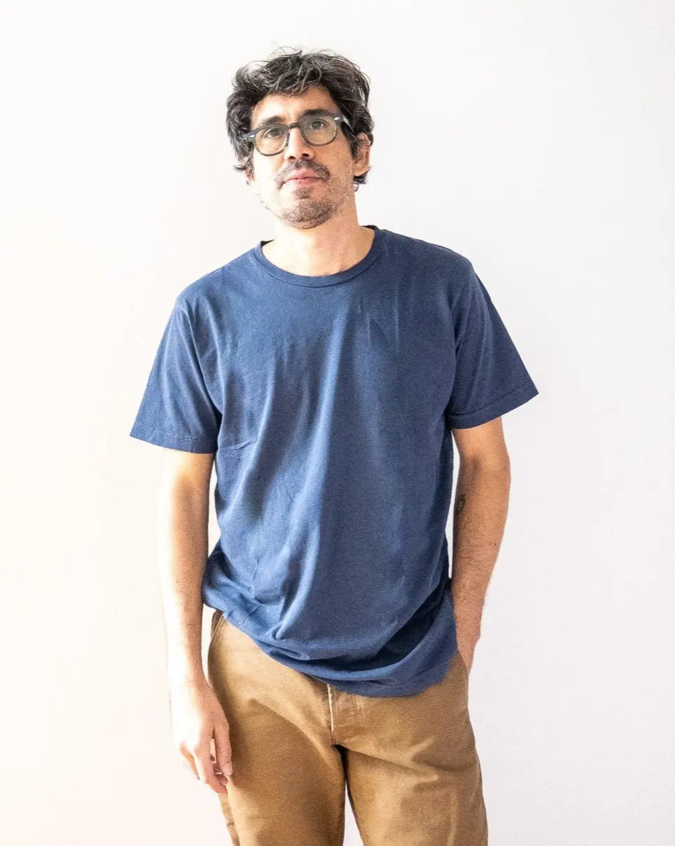 Lightweight Ringspun Short Sleeve Tee - Blue - grown&sewn