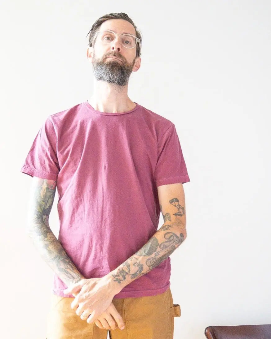 Ringspun Jersey Short Sleeve Tee - Burgundy - grown&sewn