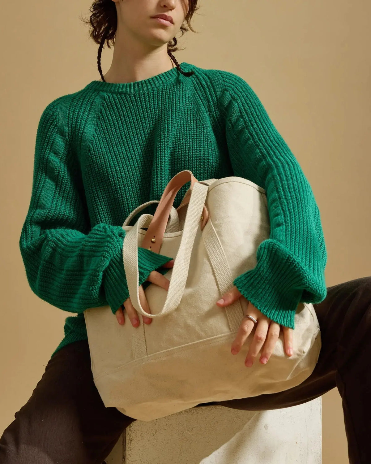 Small East West Tote | Natural - grown&sewn