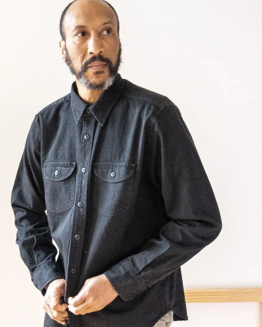 Walsh Cone Mills White Oak Black Denim Shirt - grown&sewn