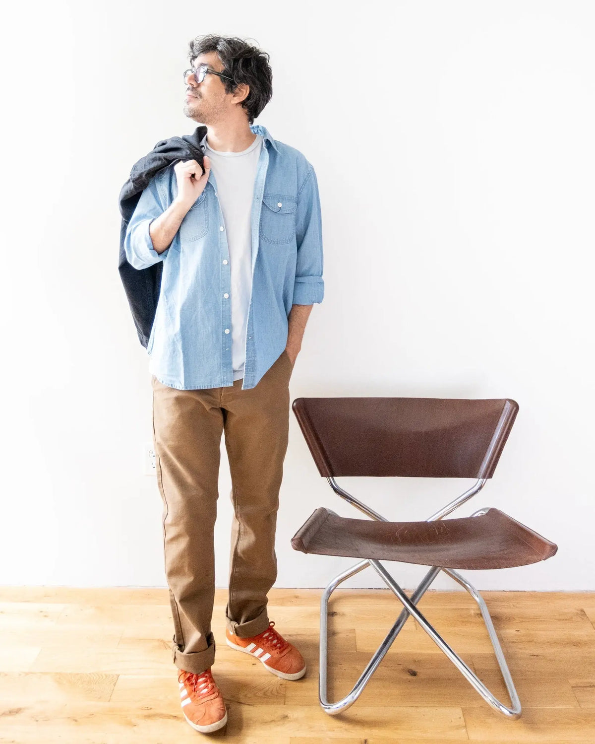 Walsh Work Shirt - 6 oz Bleached Chambray - grown&sewn