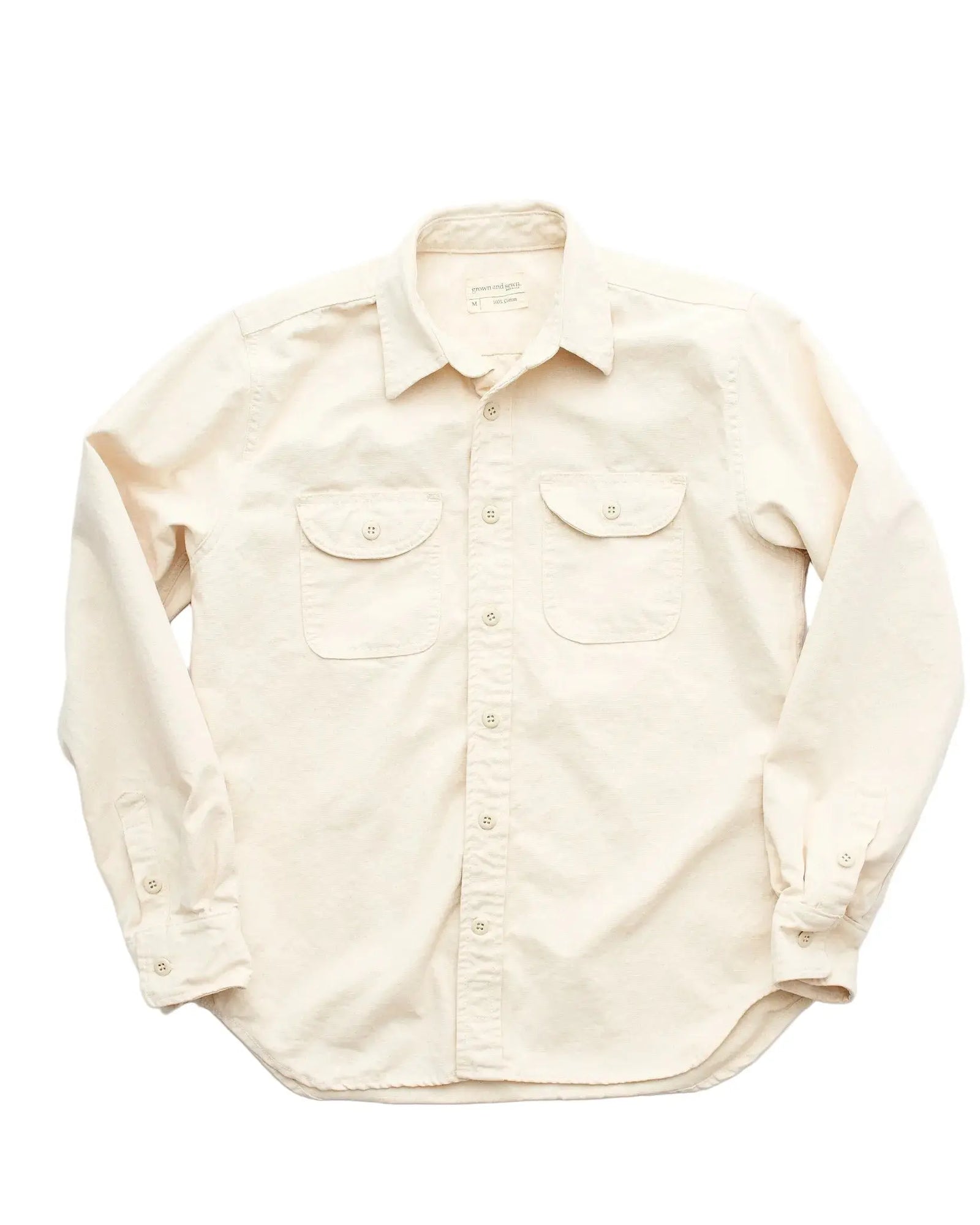 Walsh Work Shirt - 8 oz. Brushed Canvas - Natural - grown&sewn