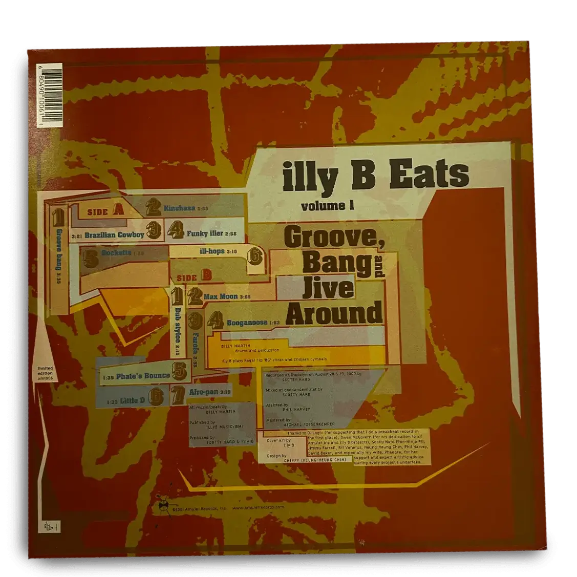 Billy Martin - 'ILLY B EATS (Vol. 1) GROOVE, BANG AND JIVE AROUND' Vinyl Record - grown&sewn