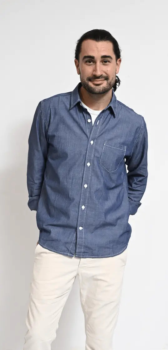 Dean - Indigo Chambray Shirt - grown&sewn