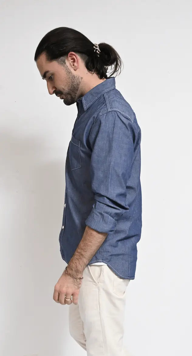 Dean - Indigo Chambray Shirt grown&sewn